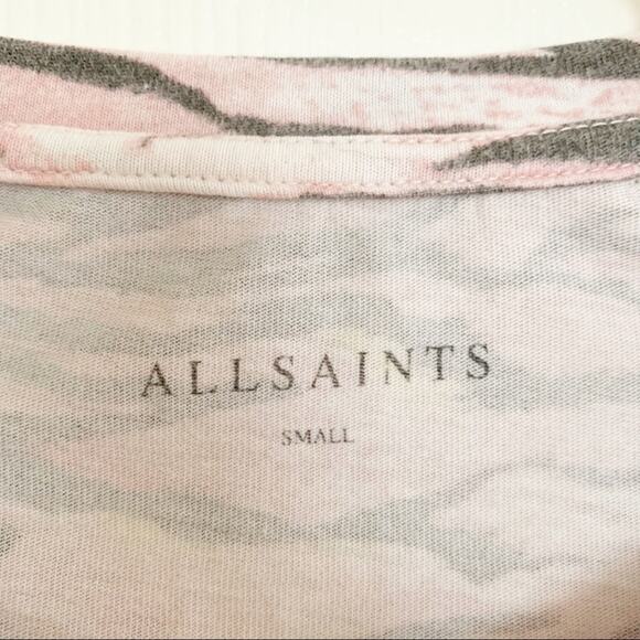 All Saints Tygers Carme Pink Tiger Stripe Cropped Tee Small - Picture 5 of 6